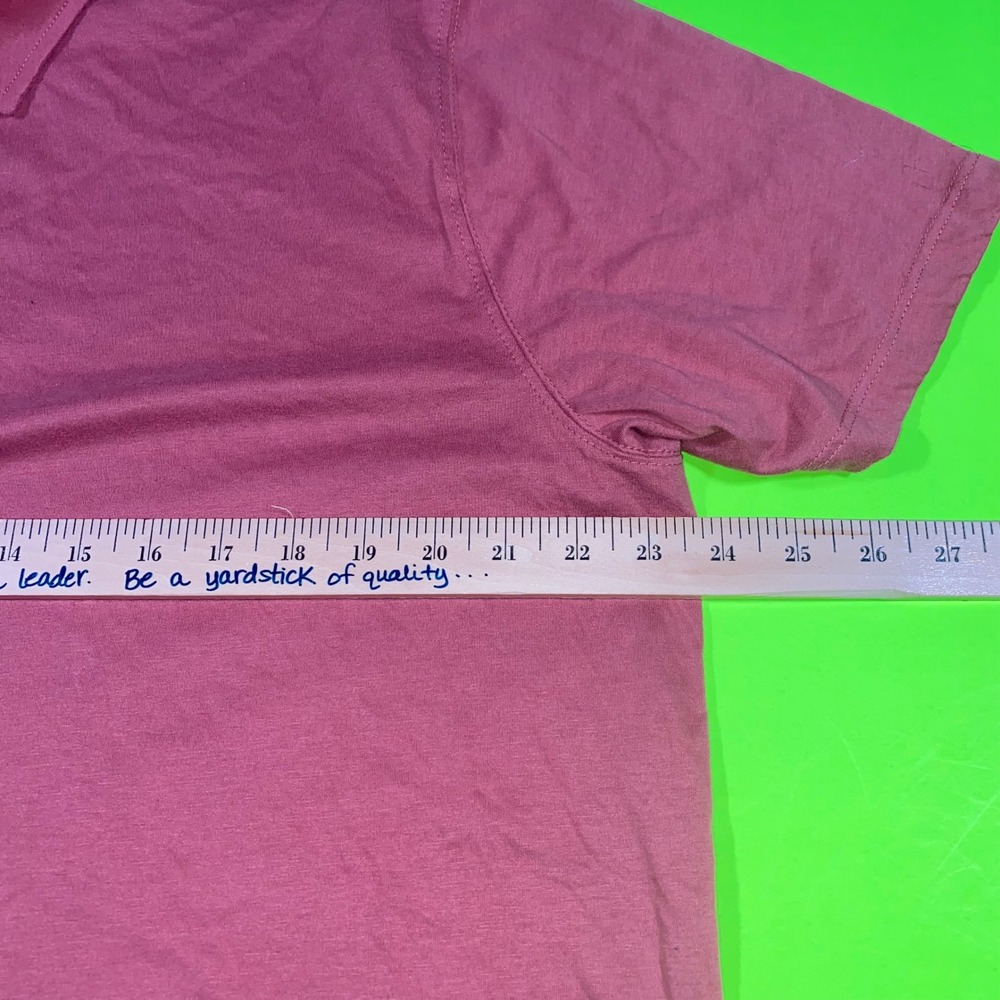 Old Navy Mens XL Short Sleeve‎ Polo Shirt Burgundy Brick Red Solid Casual Top - Picture 3 of 6